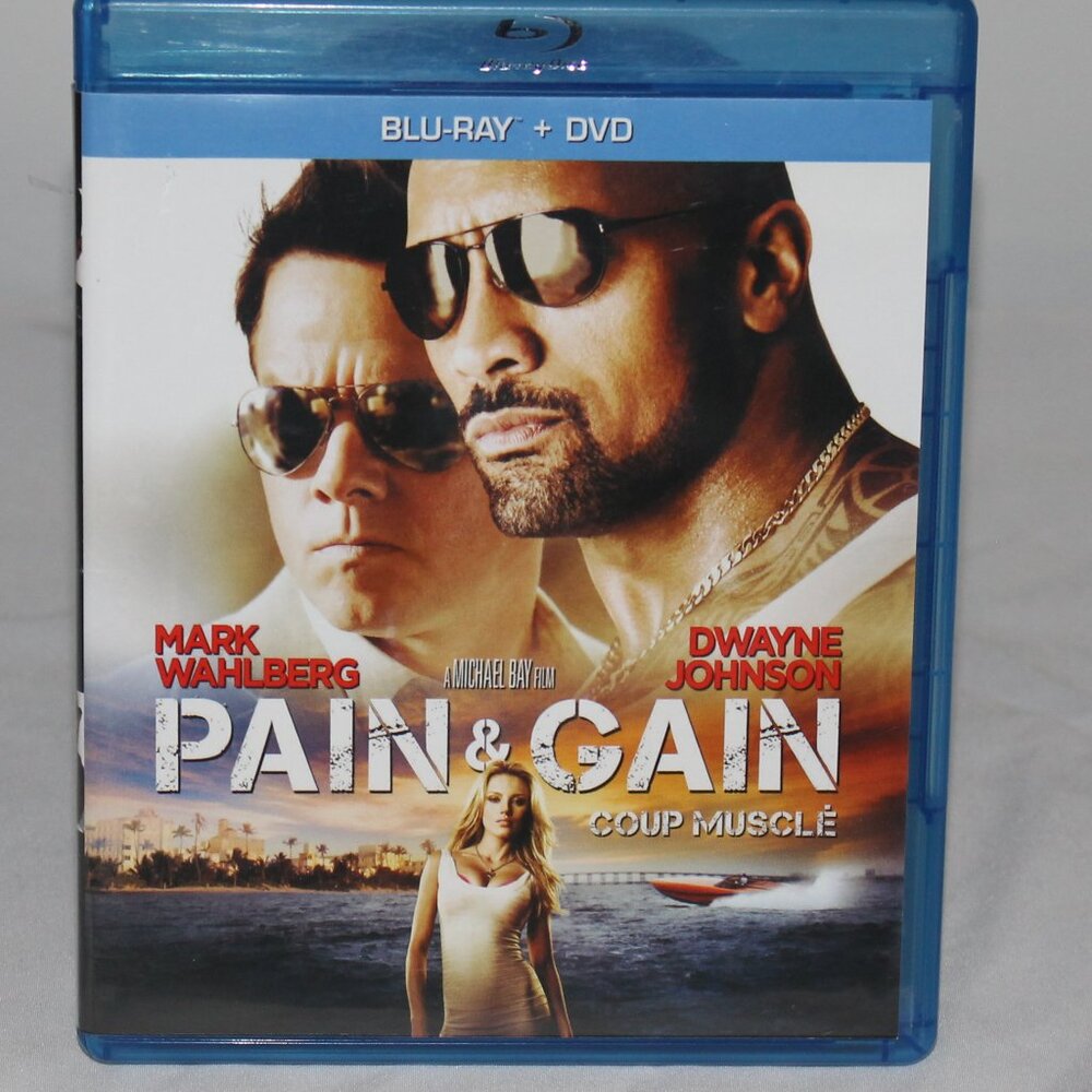 Blue Ray Movie Pain and Gain With Mark Wahlberg and Dwayne Johnson